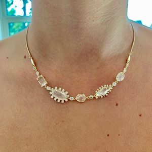 Kendra scott white crystal adjustable necklace